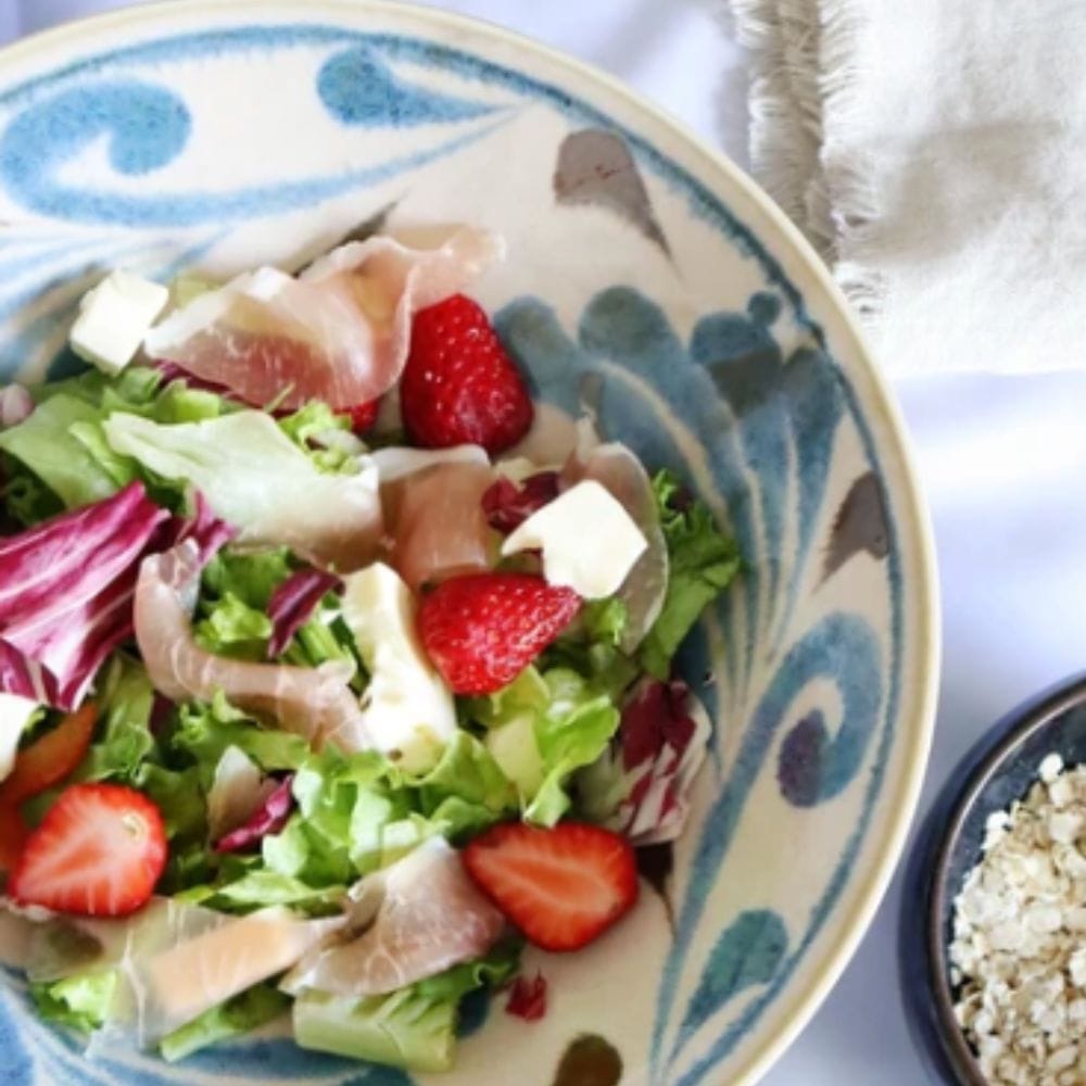 Brush Blue Salad Noodle Bowl Pair Brush Blue Salad Noodle Bowl Pair