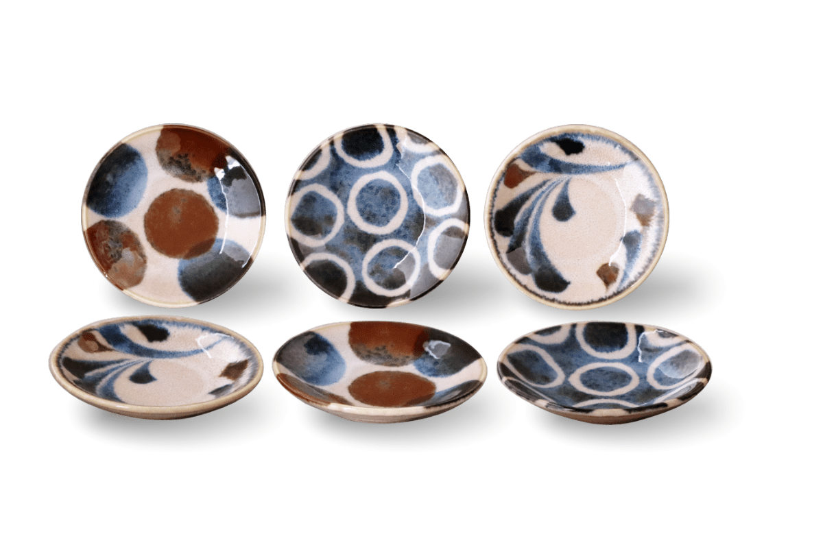 Brush Blue Small Plate Set (6 Pieces) Brush Blue Small Plate Set (6 Pieces)