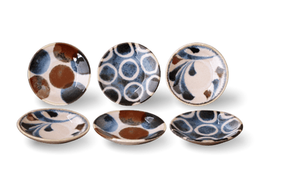 Brush Blue Small Plate Set (6 Pieces) 