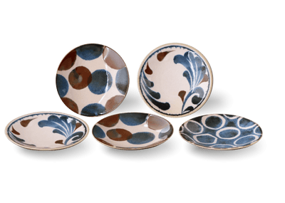 Brush Blue Small Plates Set (5 Pieces) Brush Blue Small Plates Set (5 Pieces)