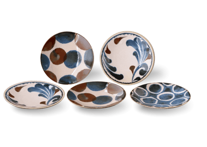 Brush Blue Small Plates Set (5 Pieces) Brush Blue Small Plates Set (5 Pieces)