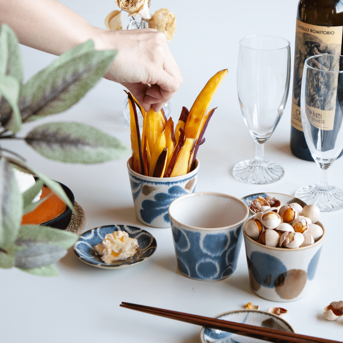 Brush Blue Soba Cup Set Brush Blue Soba Cup Set