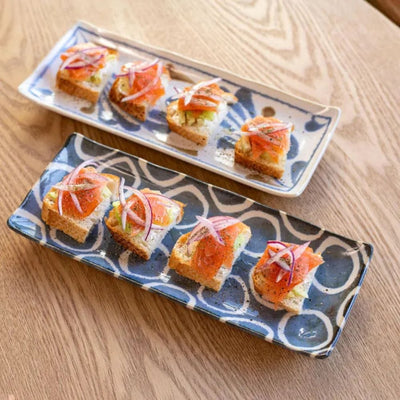 Brush Blue Sushi Plate Set (5 pieces) Brush Blue Sushi Plate Set (5 pieces)