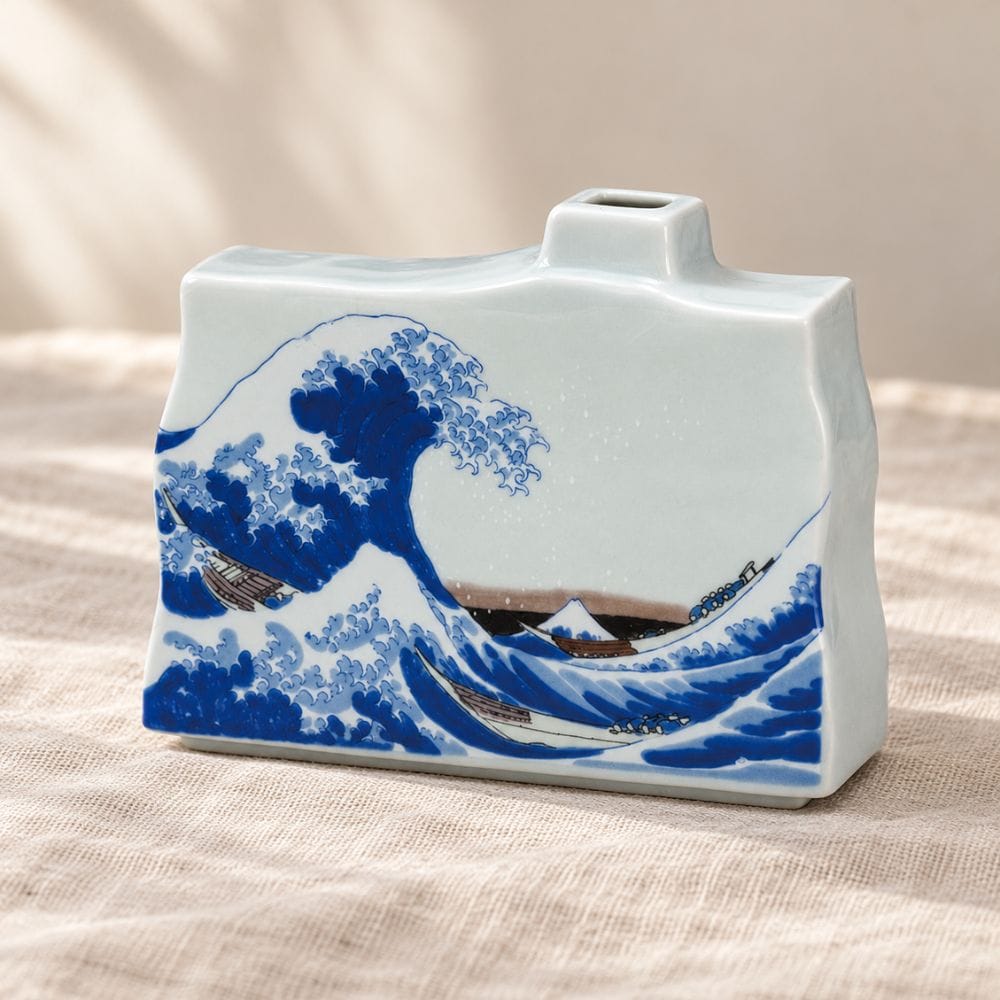 Hokusai Great Wave Kutani Bud Vase Hokusai Great Wave Kutani Bud Vase | My Japanese World