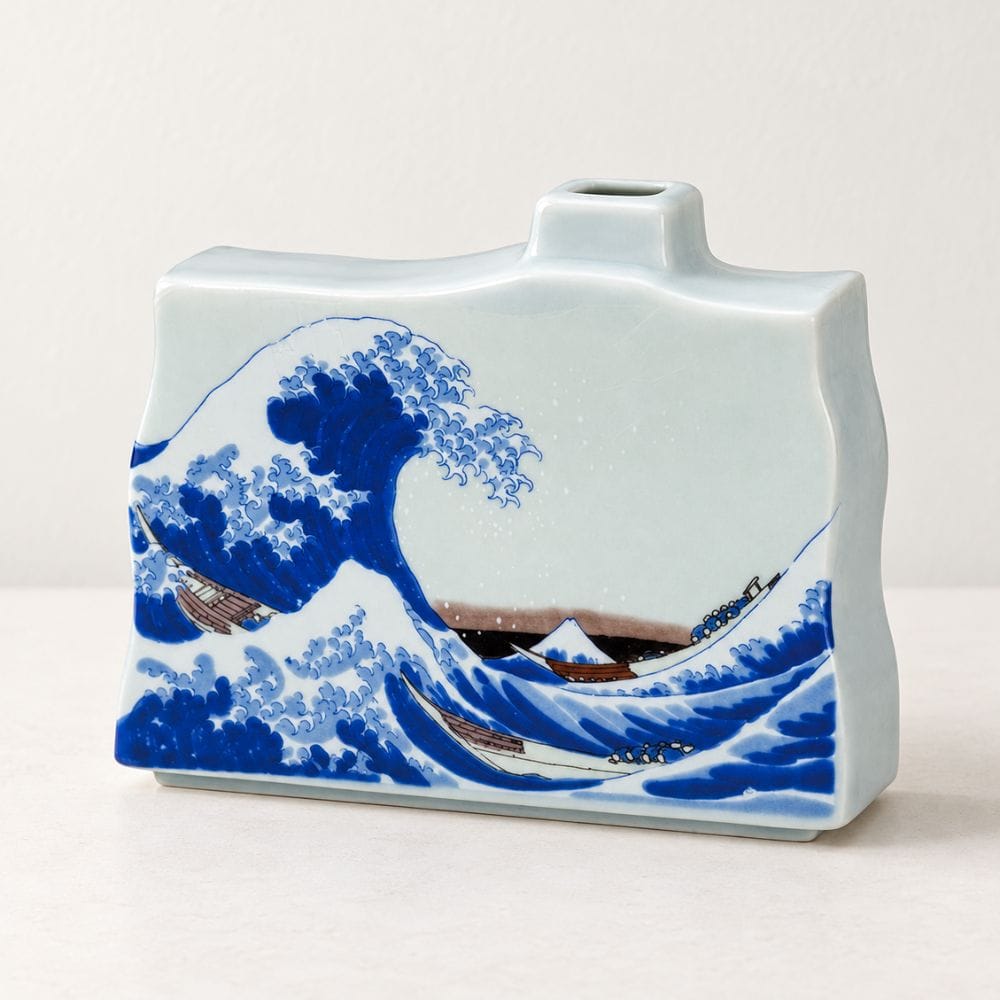 Hokusai Great Wave Kutani Bud Vase Hokusai Great Wave Kutani Bud Vase | My Japanese World
