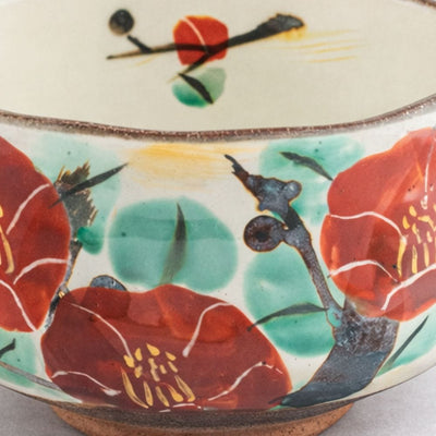 Camellia Hand Painted Mino Matcha Bowl Camellia Hand Painted Mino Matcha Bowl
