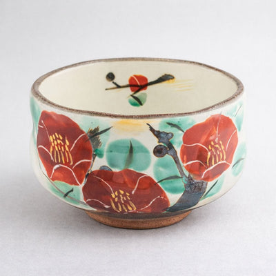 Camellia Hand Painted Mino Matcha Bowl Camellia Hand Painted Mino Matcha Bowl