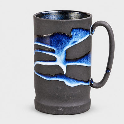 Corune Blue Nagashi Big Mug Big Mug: Nagashi Hand-Poured Glaze Porcelain