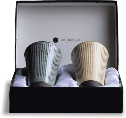 Earth Carving Cup Pair Earth Carving Cup Pair - Japanese Tableware | MyJapaneseWorld