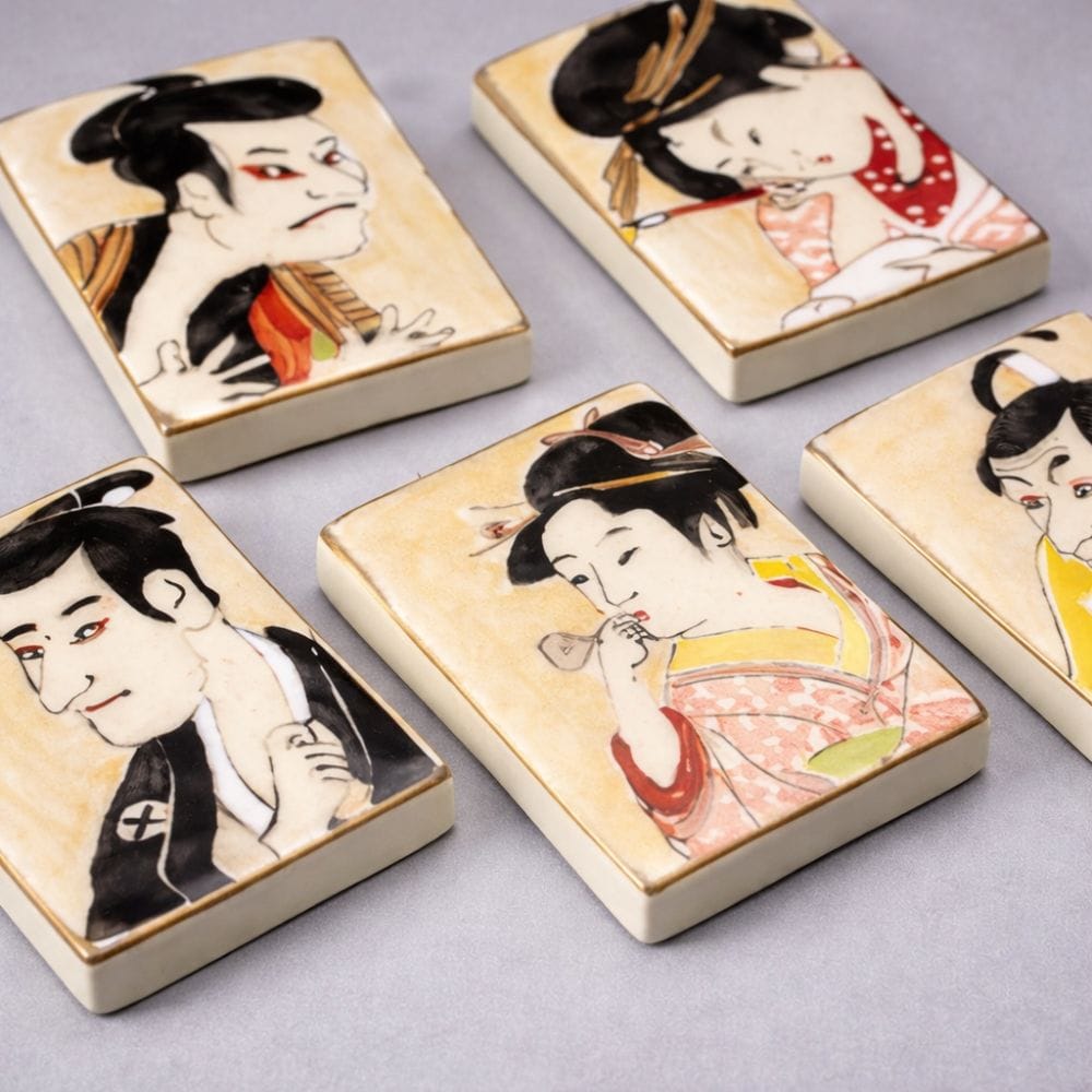 Edo Elegance Ukiyo-e Chopstick Rest Set [5 pieces] Edo Elegance Ukiyo-e Chopstick Rest Set [5 pieces]
