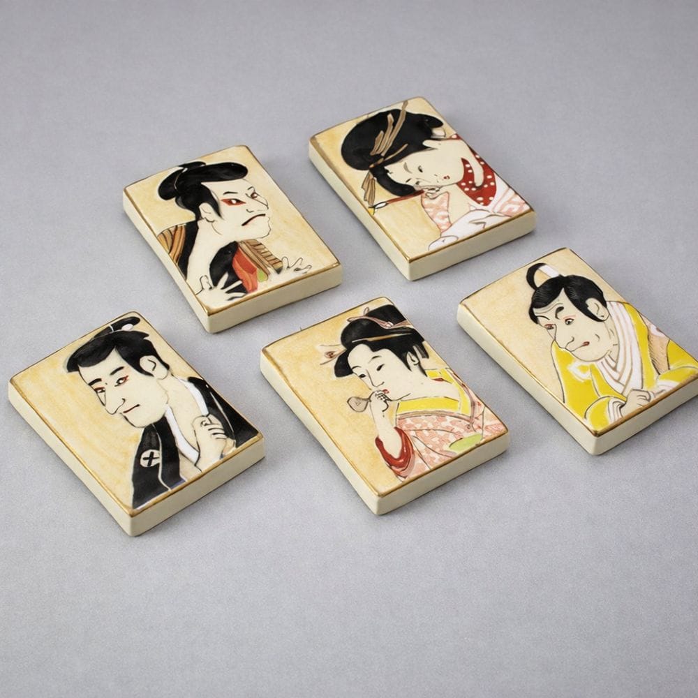 Edo Elegance Ukiyo-e Chopstick Rest Set [5 pieces] Edo Elegance Ukiyo-e Chopstick Rest Set [5 pieces]