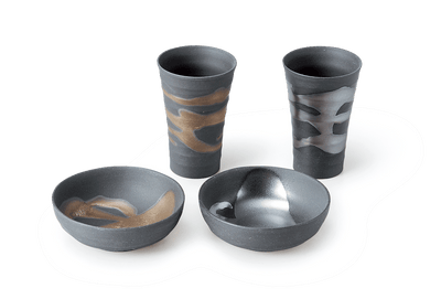 Gold and Silver Otsumami Cup Pair Gold and Silver Otsumami Cup Pair  - Japanese Tableware | MyJapaneseWorld