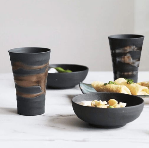 Gold and Silver Otsumami Cup Pair Gold and Silver Otsumami Cup Pair  - Japanese Tableware | MyJapaneseWorld