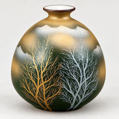 Golden Clouds & Trees Kutani Bud Vase Golden Clouds & Trees Kutani Vase | My Japanese World