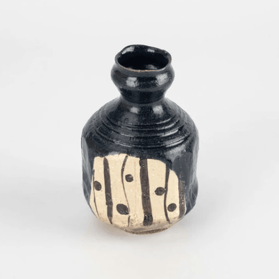 Handmade Black Oribe Sake Set Handmade Black Oribe Sake Set