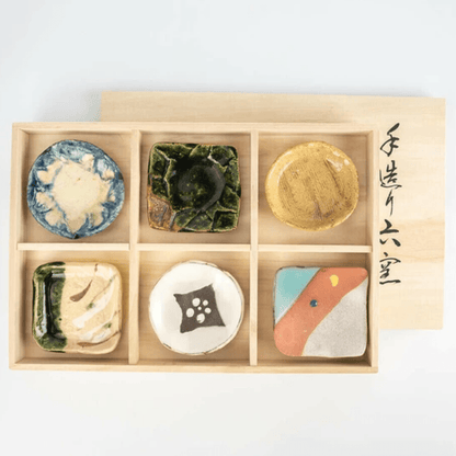 Handmade Rokugama Small Plate Set Handmade Rokugama Small Plate Set