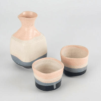 Handmade Shino Indigo Sake Set Handmade Shino Indigo Sake Set