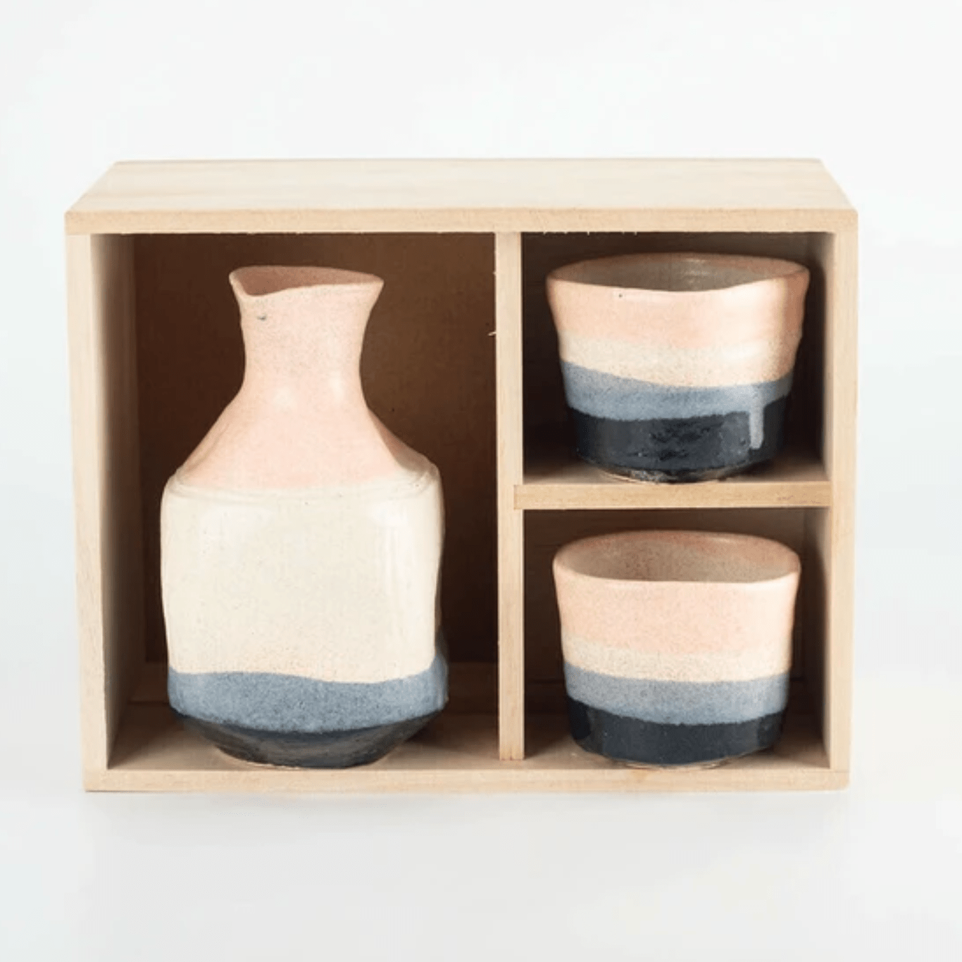 Handmade Shino Indigo Sake Set Handmade Shino Indigo Sake Set
