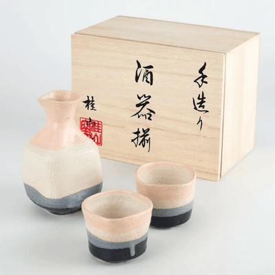 Handmade Shino Indigo Sake Set Handmade Shino Indigo Sake Set
