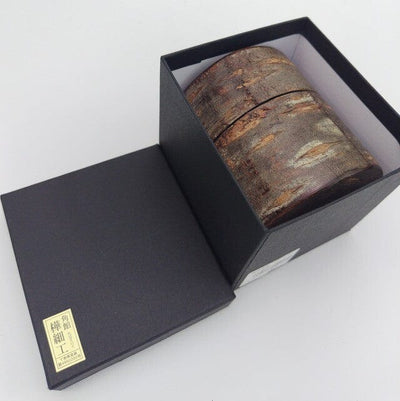 Handmade Yayanagi Birch Bark Tea Canister Handmade Yayanagi Birch Bark Tea Canister