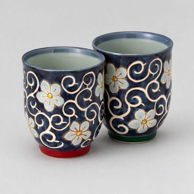 Hasami Kikyo Arabesque Tea Cups Set Hasami Kikyo Arabesque Tea Cups Set