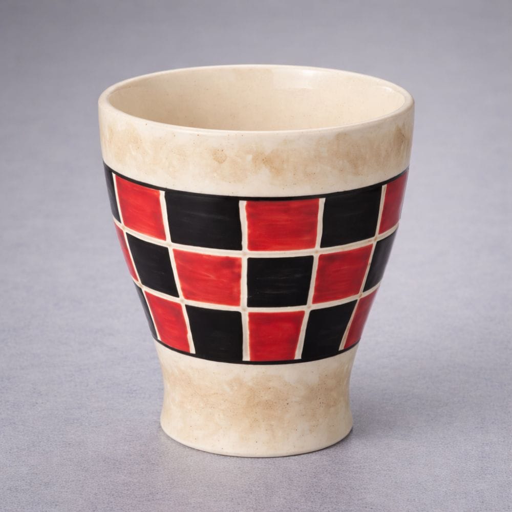 Hasami Red and Green Lattice Cups [Pair] Hasami Red and Green Lattice Cups [Pair]