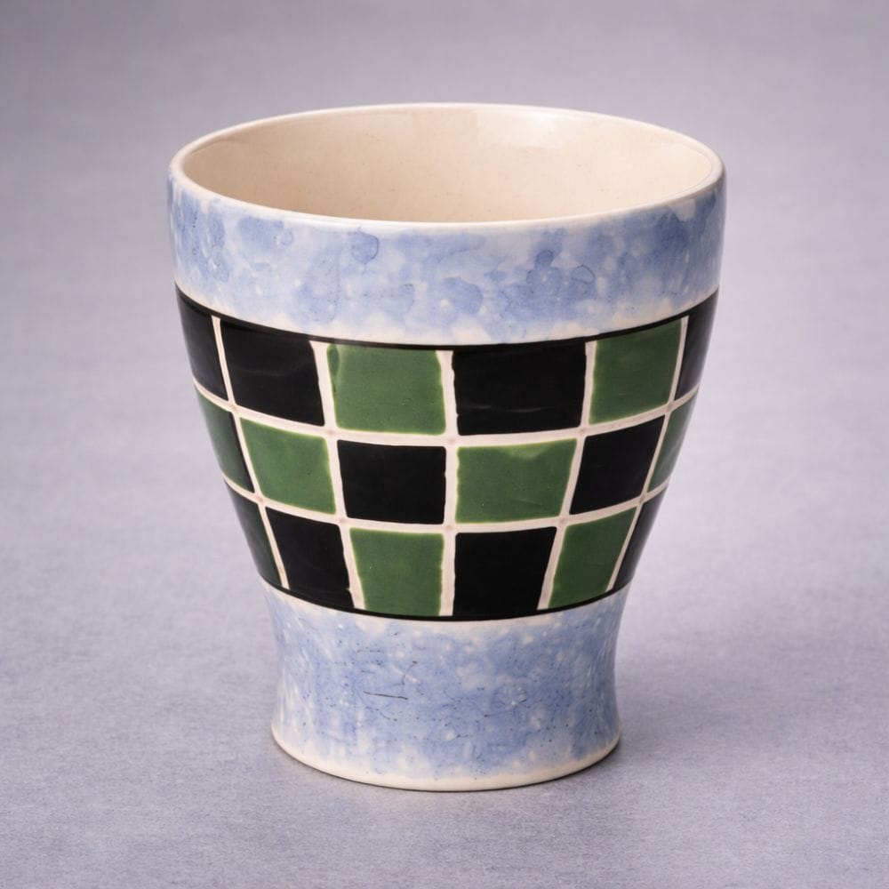 Hasami Red and Green Lattice Cups [Pair] Hasami Red and Green Lattice Cups [Pair]