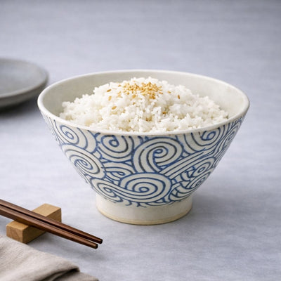 Hasami Uzushio Inban Pattern Rice Bowl Hasami Uzushio Inban Pattern Rice Bowl