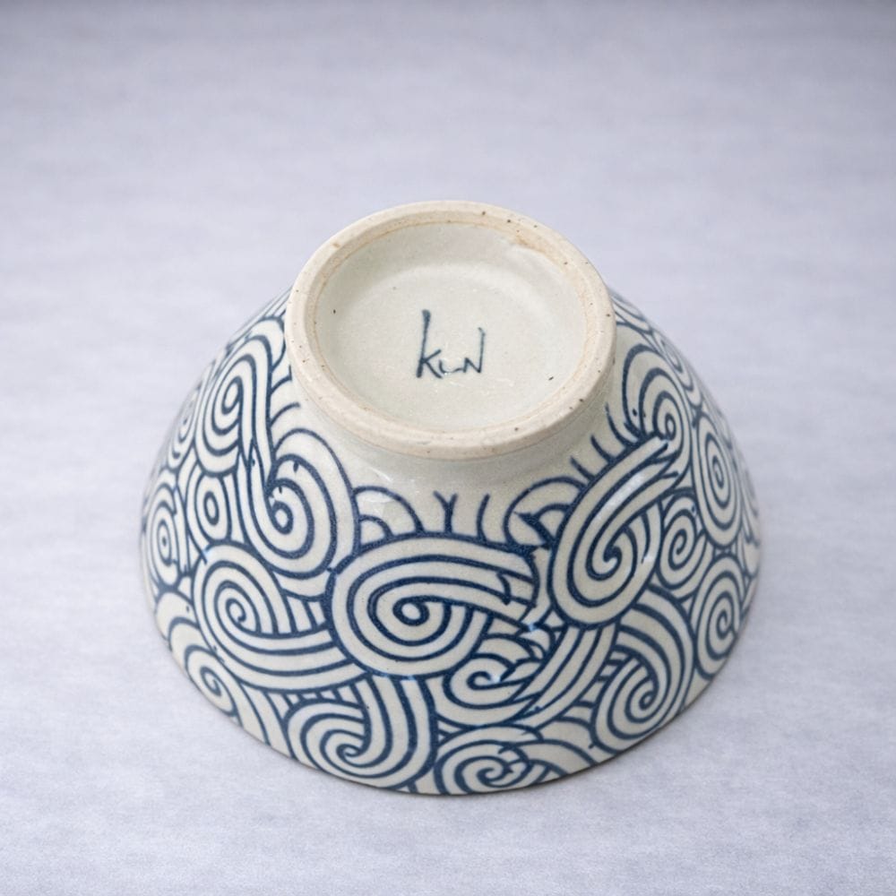 Hasami Uzushio Inban Pattern Rice Bowl Hasami Uzushio Inban Pattern Rice Bowl