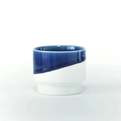 Hasami Ware Cup – Diagonal Indigo - Small Hasami Ware Cup – Diagonal Indigo - Small