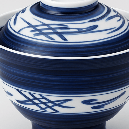 Indigo Brush Donburi Bowl with Lid Indigo Brush Donburi Bowl with Lid
