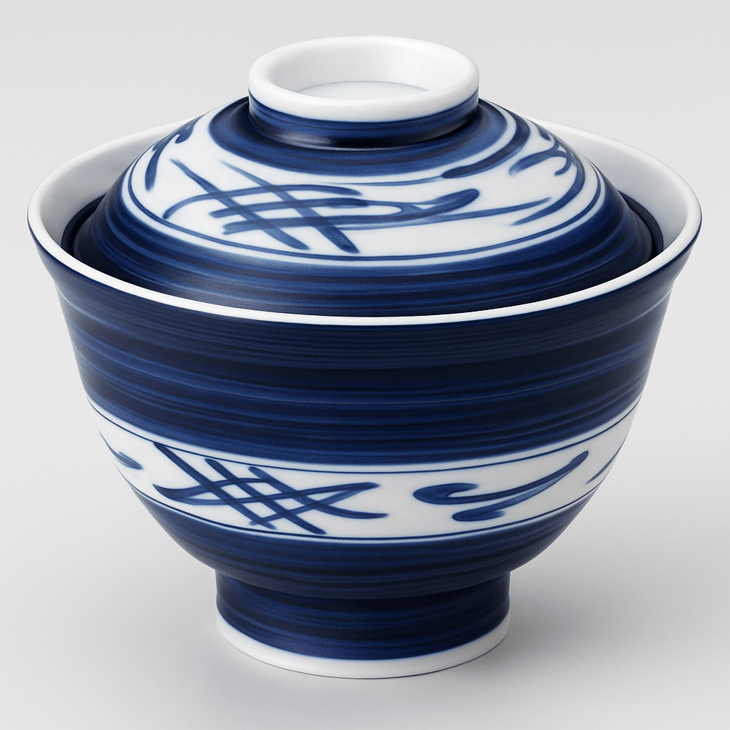 Indigo Brush Donburi Bowl with Lid Indigo Brush Donburi Bowl with Lid