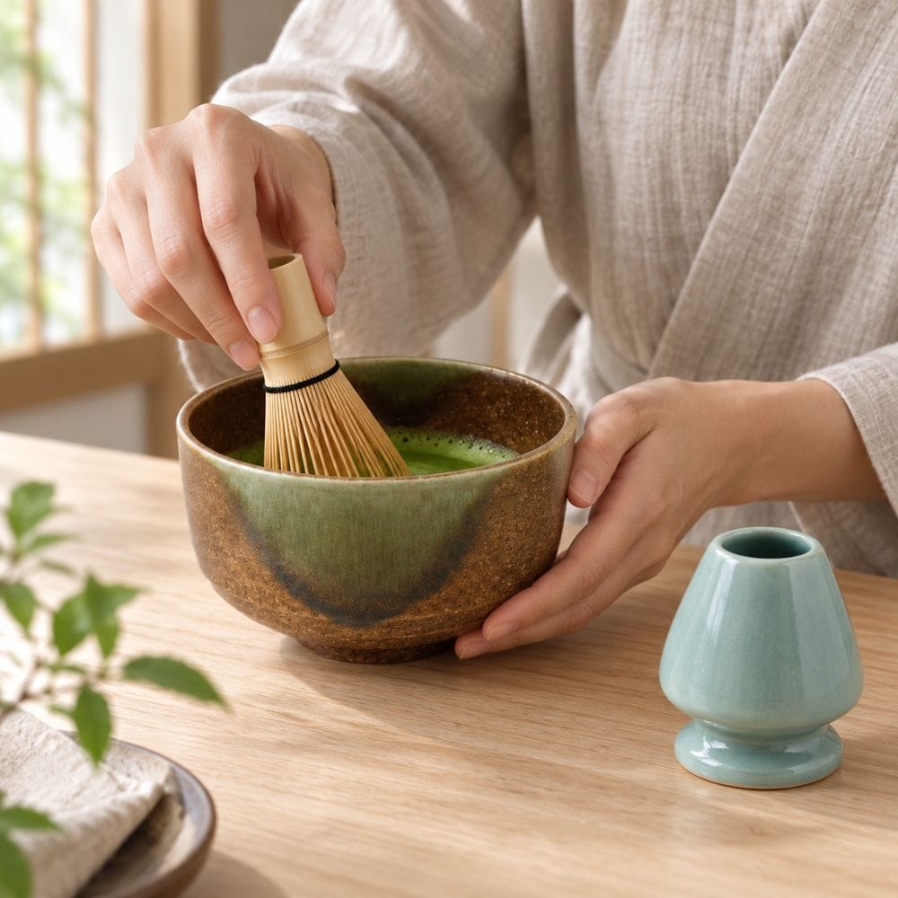 Kamishiro Mino Ware Matcha Starter Set – 3 Piece Japanese Matcha Starter Set – Mino Ware 3-Piece | MJW