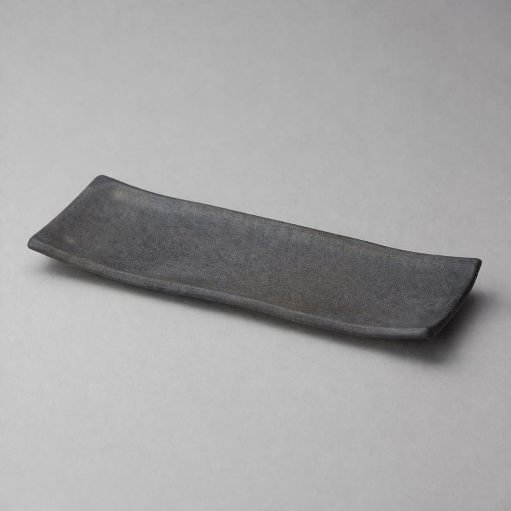 Japanese Rectangular Sushi Plate – Charcoal Glaze Japanese Rectangular Sushi Plate – Charcoal Glaze