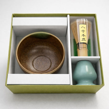 Kamishiro Brown Mino-yaki Matcha Starter Set Kamishiro Brown Mino-yaki Matcha Starter Set