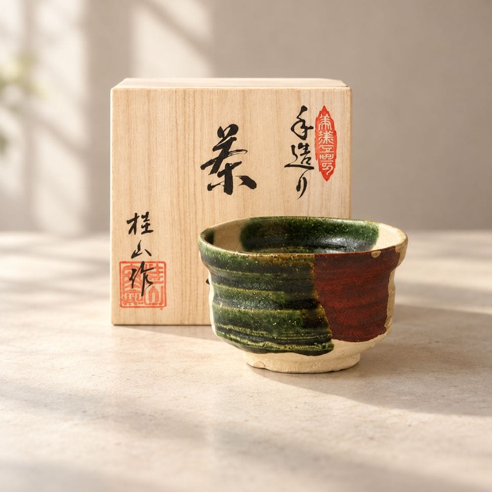 Oribe Handmade Matcha Bowl – Keizan Kiln Keizan Kiln Oribe Handmade Matcha Bowl | Mino Ware