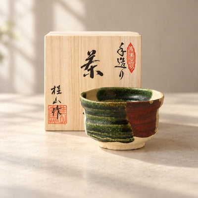 Oribe Handmade Matcha Bowl – Keizan Kiln Keizan Kiln Oribe Handmade Matcha Bowl | Mino Ware