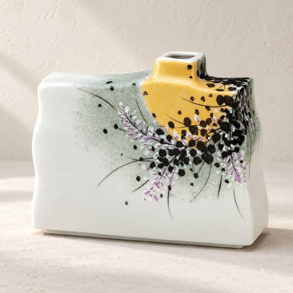 Kinsai Hagi Kutani Flower Vase – Gold & Bush Clover Kinsai Hagi Kutani Flower Vase | My Japanese World