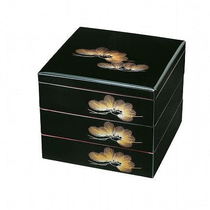Kishū Lacquer Pine Motif Jubako Box Kishū Lacquer Pine Motif Jubako Box