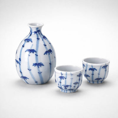 Kutani Bamboo Forest Sake Set Kutani Bamboo Forest Sake Set