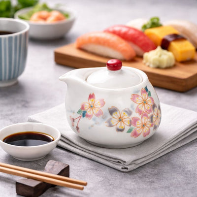Kutani Cherry Blossom Soy Sauce Dispenser Kutani Cherry Blossom Soy Sauce Dispenser