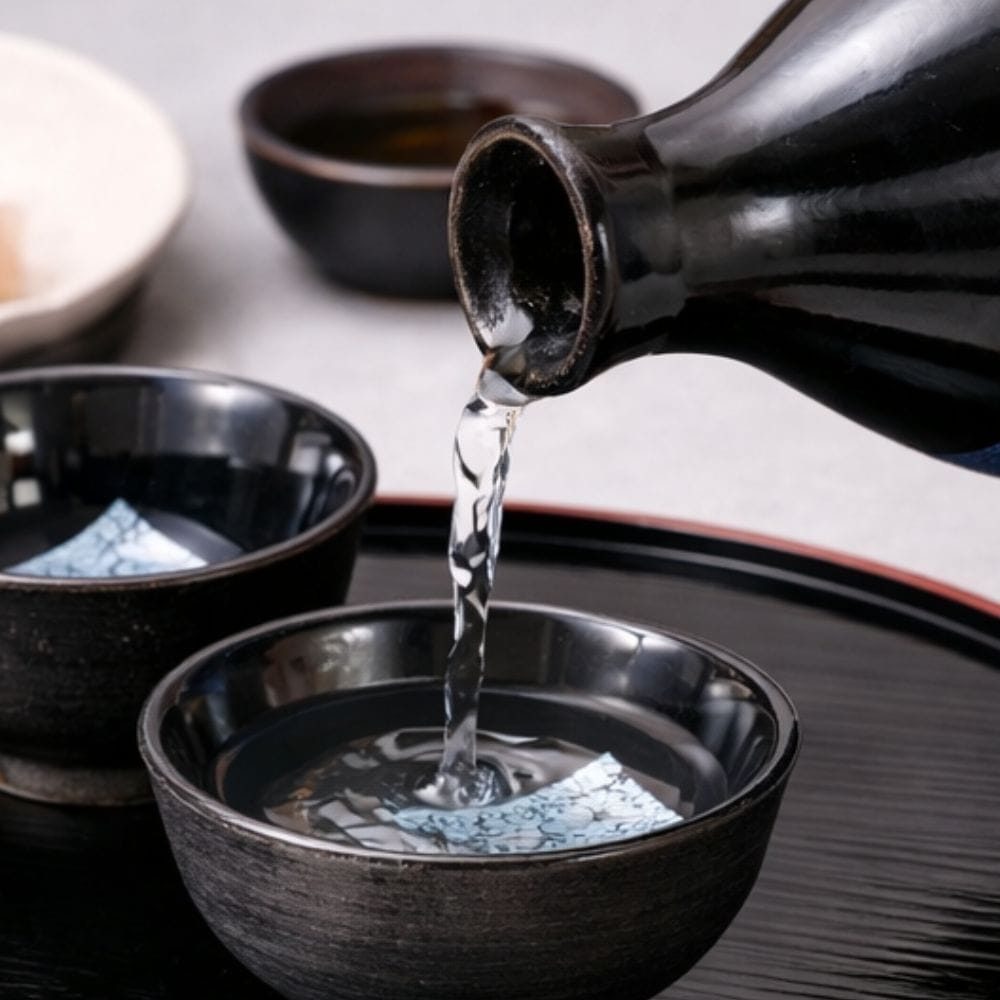 Kutani Ginsai Sake Evening Set Kutani Ginsai Sake Evening Set