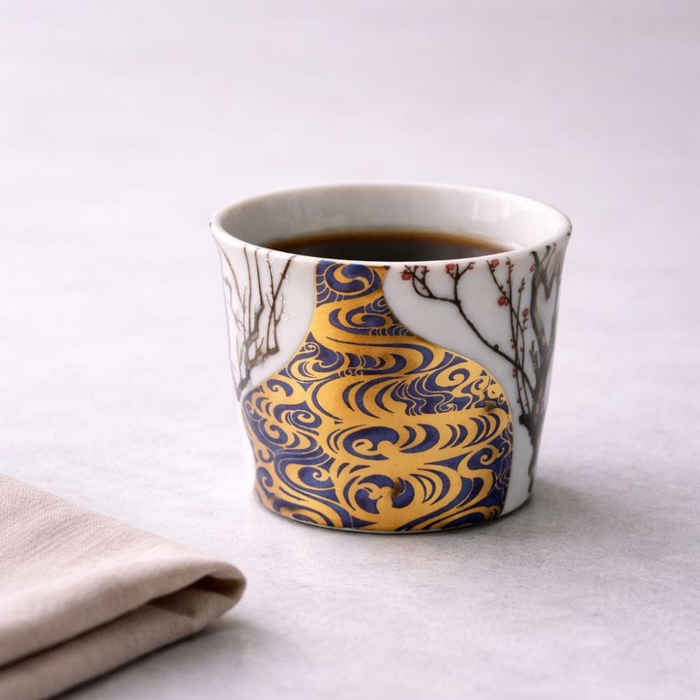 Kutani Golden Blue Soba Cup Kutani Golden Blue Soba Cup