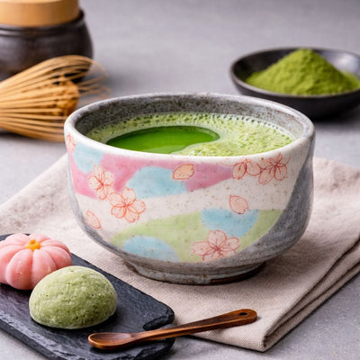 Kutani Hanamai Matcha Bowl Kutani Hanamai Matcha Bowl