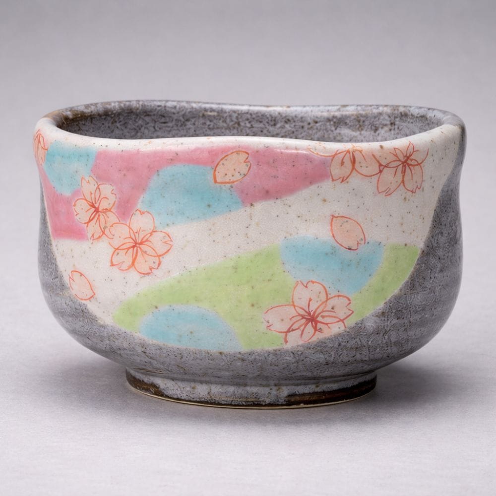 Kutani Hanamai Matcha Bowl Kutani Hanamai Matcha Bowl