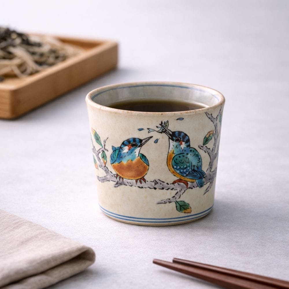 Kutani Kingfisher Soba Cup Kutani Kingfisher Soba Cup