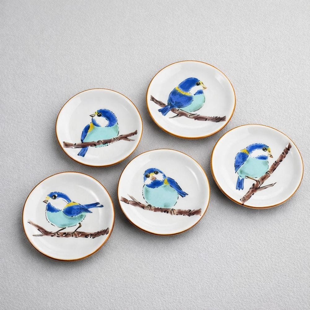 Kutani Mountain Sparrow Chopsticks Rests [Set of 5] Kutani Mountain Sparrow Chopsticks Rests [Set of 5]