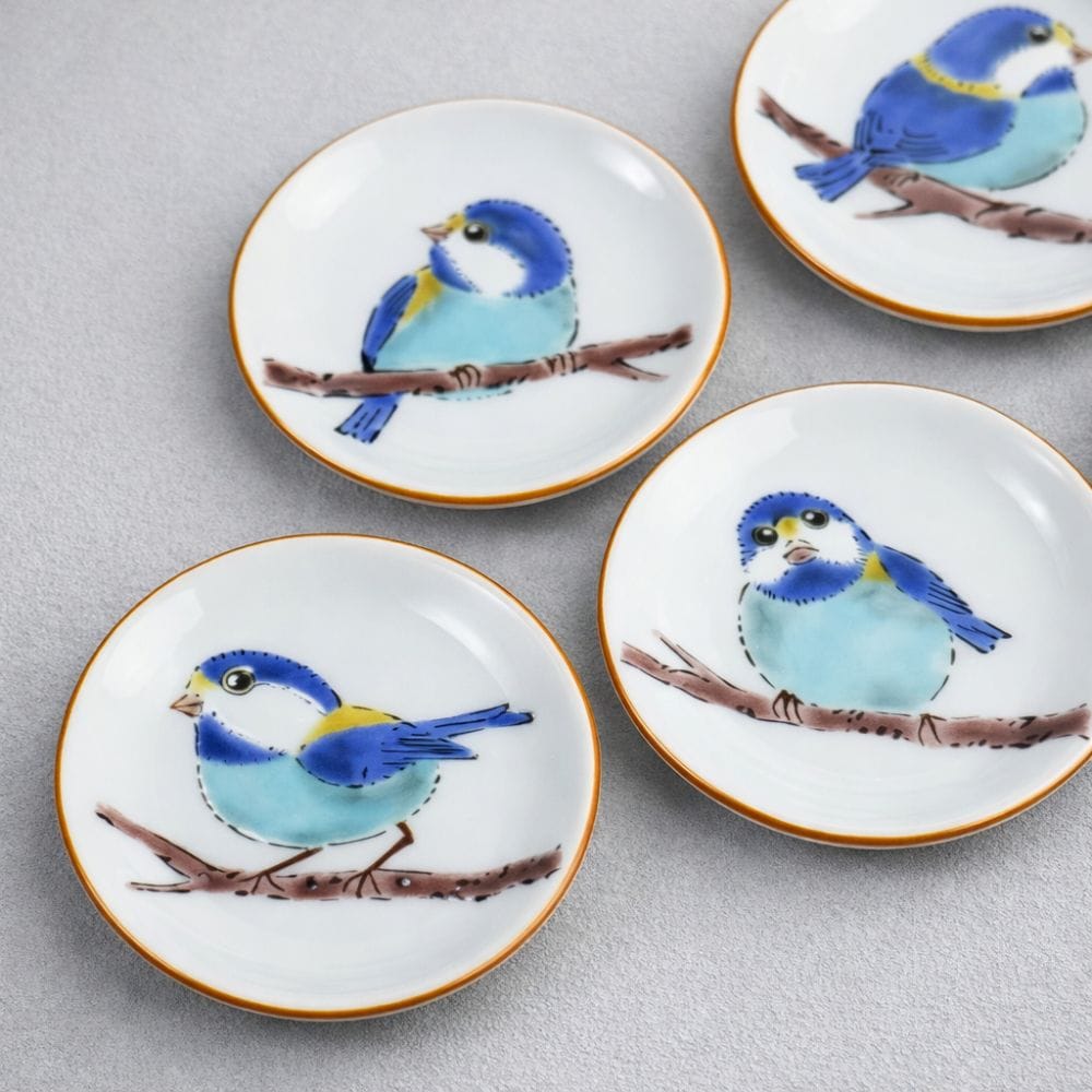 Kutani Mountain Sparrow Chopsticks Rests [Set of 5] Kutani Mountain Sparrow Chopsticks Rests [Set of 5]