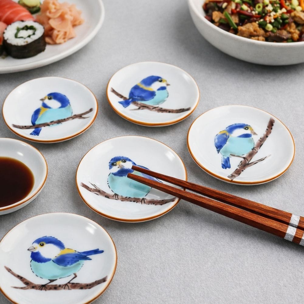 Kutani Mountain Sparrow Chopsticks Rests [Set of 5] Kutani Mountain Sparrow Chopsticks Rests [Set of 5]