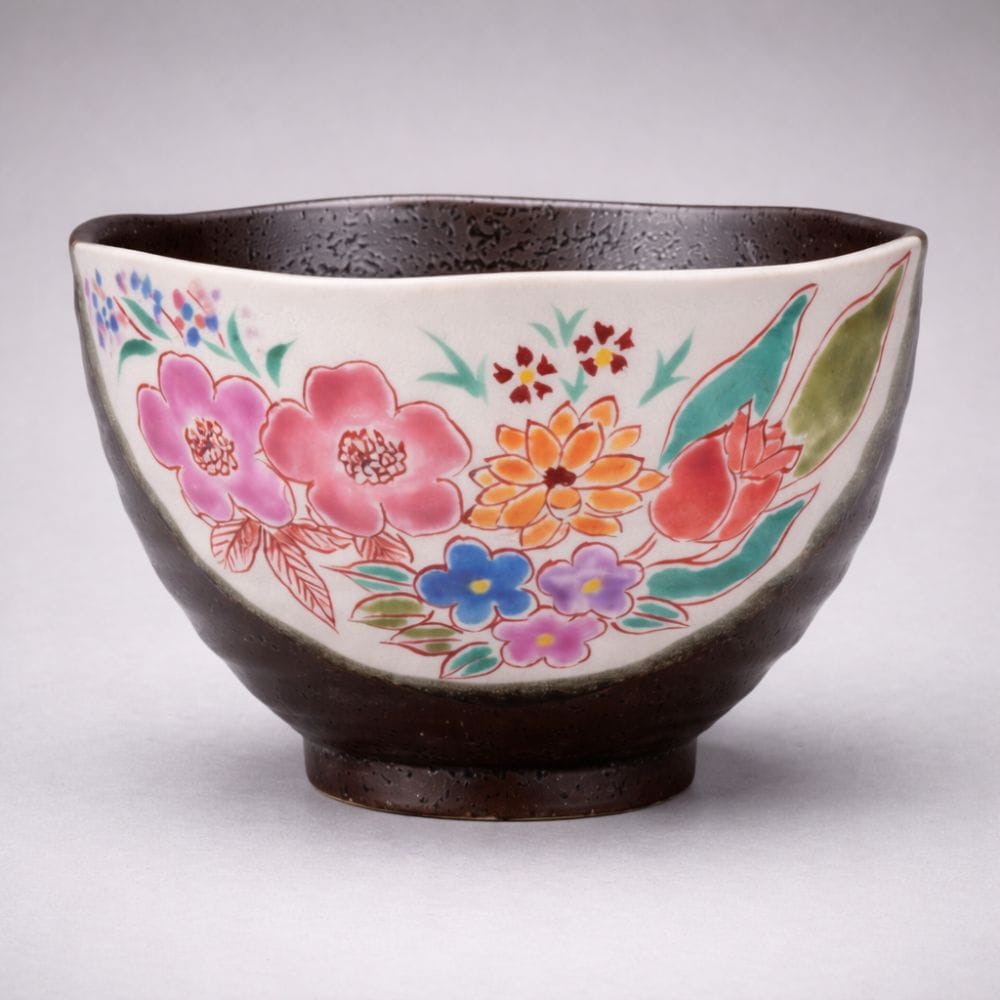 Kutani Ochazuke Flowers Bowl Japanese Craft Kutani Ochazuke Flowers Bowl Japanese Craft
